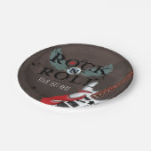 Assiettes En Carton Rock N Roll Star Grunge fête d'anniversaire (Angle)