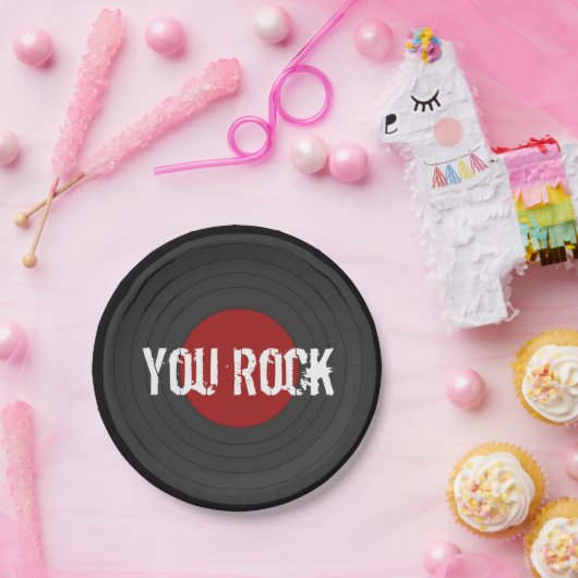Assiettes En Carton Rock N Roll YOU ROCK Round (Fête)