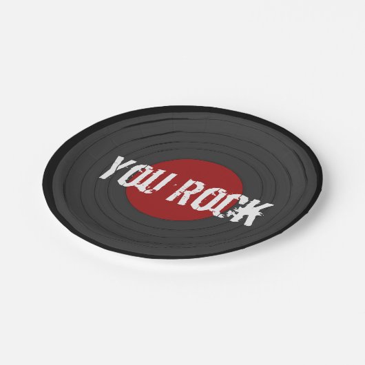 Assiettes En Carton Rock N Roll YOU ROCK Round (Angle)