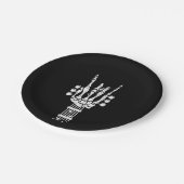 Assiettes En Carton Rock & Roll Squelette Guitare Musique LoverPlaque  (Angle)