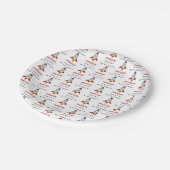 Assiettes En Carton Rocket Spacship Lancement Nom personnalisé Anniver (Angle)