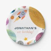 Assiettes En Carton Rocket Trip Around The Sun Space Boy Birthday (Devant)