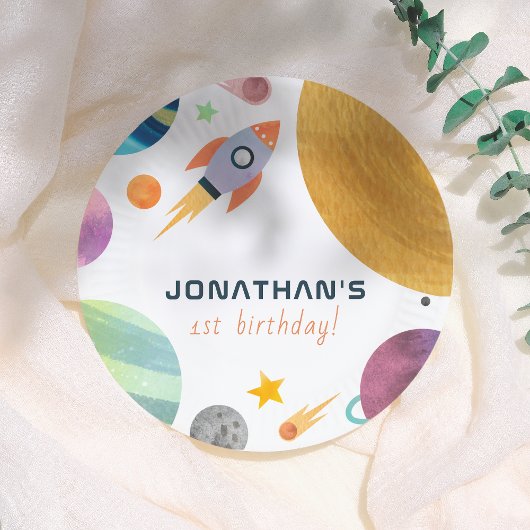 Assiettes En Carton Rocket Trip Around The Sun Space Boy Birthday