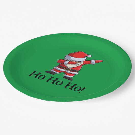 Assiettes En Carton Rockin Père Noël Ho Ho Ho ! (Angle)