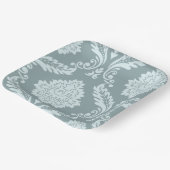 Assiettes En Carton Rococo Damask Art I Duck Egg Blue+Teal (Angulaire)