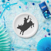 Assiettes En Carton Rodeo Bull Ride silhouette (Fête)