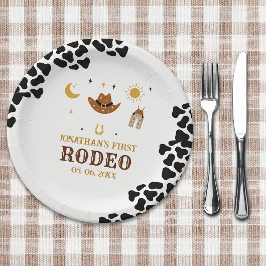 Assiettes En Carton Rodeo First Birthday, Cowboy Birthday Boy