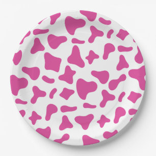 Assiettes En Carton Rodeo Pink Cow Imprimer Occident Anniversaire