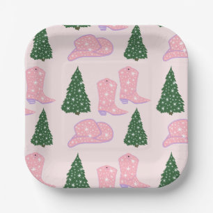 Assiettes En Carton Rodéo Rodéo Casquette Noël Arbre Carré