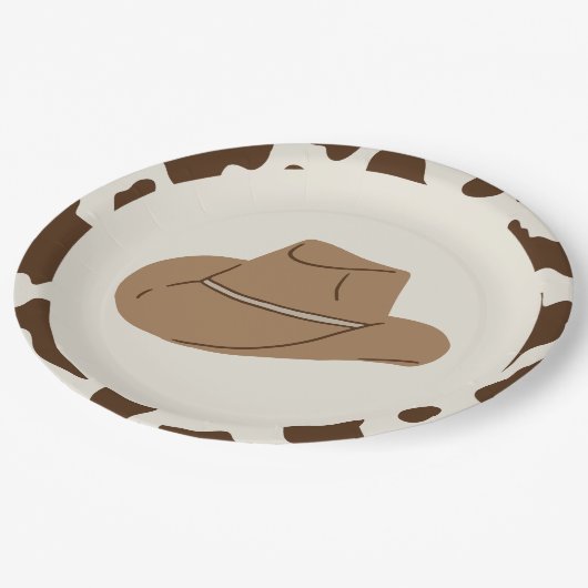 Assiettes En Carton Rodéo Sud Neutre Cowboy Plaque papier d'anniversai (Angle)