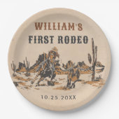 Assiettes En Carton Rodeo Western Cowboy 1ère fête d'anniversaire (Devant)
