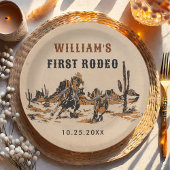 Assiettes En Carton Rodeo Western Cowboy 1ère fête d'anniversaire