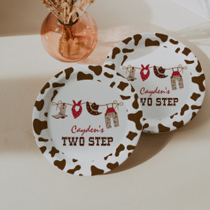 Assiettes En Carton Rodeo Western Cowboy à Deux Pas 2e Anniversaire