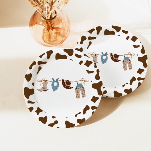 Assiettes En Carton Rodeo Western Cowboy Baby shower
