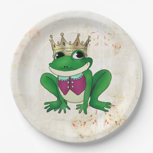 Assiettes En Carton Roi de grenouille (Devant)