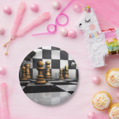 Assiettes En Carton Roi de jeu d'échecs (Fête)