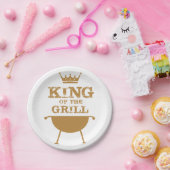 Assiettes En Carton Roi Du Grill, Or (Fête)