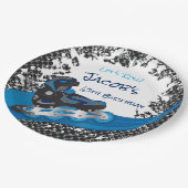 Assiettes En Carton Roller Blade Grunge Blue Anniversaire (Angle)