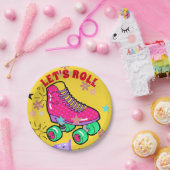 Assiettes En Carton Roller Patins filles Rainbow Neon fête d'anniversa (Fête)