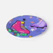 Assiettes En Carton Roller Patins filles Rainbow Neon fête d'anniversa (Angle)