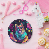 Assiettes En Carton Roller Skate Disco Chien (Fête)