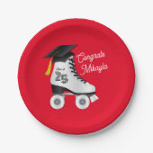 Assiettes En Carton Roller Skate Graduation Party Patinage Rink Red (Devant)