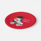 Assiettes En Carton Roller Skate Graduation Party Patinage Rink Red (Angle)