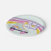 Assiettes En Carton Roller skate Retro Rainbow Anniversaire (Angle)