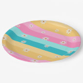 Assiettes En Carton Roller skate Retro Rainbow fête d'anniversaire (Angle)
