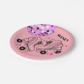 Assiettes En Carton Roller Skates Derby Patinage rose Disco Anniversai (Angle)