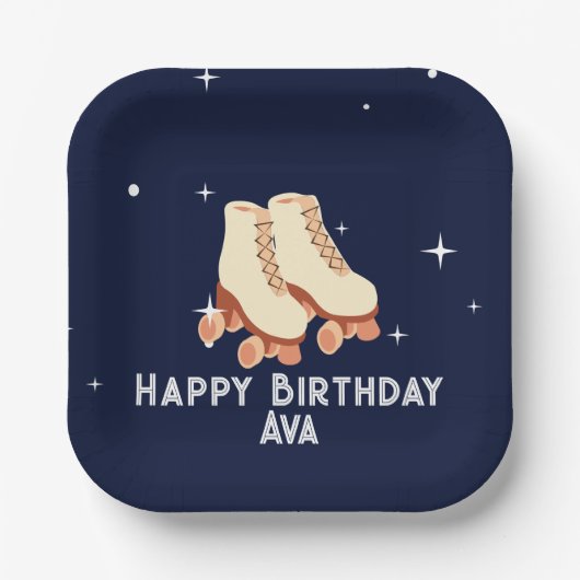 Assiettes En Carton Rollerskate Plaque de fête d'anniversaire (Recto)