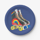 Assiettes En Carton Rollerskates art des années quatre-vingts (Devant)