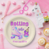 Assiettes En Carton Rolling In 8| Roller Skater Anniversaire Célébrati (Fête)