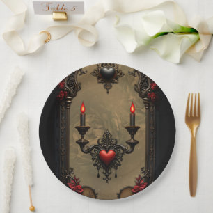Assiettes En Carton Romance gothique : Passion cachée.