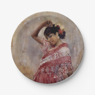 Assiettes En Carton Romani Gypsy Woman Dancing (par Albert Edelfeel)