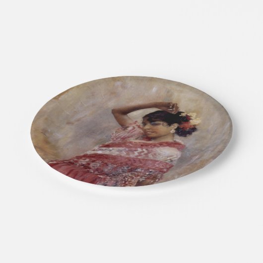 Assiettes En Carton Romani Gypsy Woman Dancing (par Albert Edelfeel) (Angle)