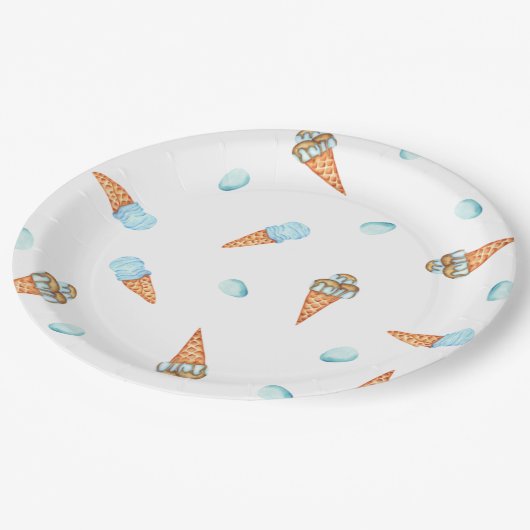 Assiettes En Carton Romantic Crème glacée mignonne Plaques de papier d (Angle)