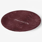 Assiettes En Carton Romantic Deep Red Burgundy Floral Wedding (Angle)