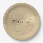 Assiettes En Carton Romantic glitter gold art (Devant)