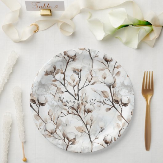Assiettes En Carton Romantic Pretty White Flowering Tree Wedding (Mariage)