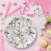 Assiettes En Carton Romantic Pretty White Flowering Tree Wedding (Fête)