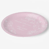 Assiettes En Carton Romantic Wedding Peonies Blush Pink (Angle)