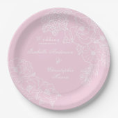 Assiettes En Carton Romantic Wedding Peonies Blush Pink (Devant)
