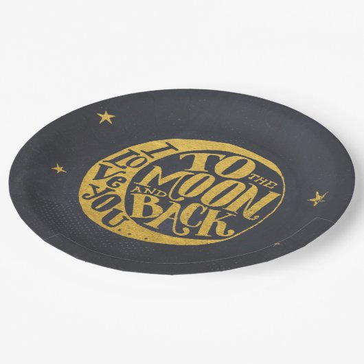 Assiettes En Carton Romantique à dire avec la lune | Arrière - plan no (Angle)
