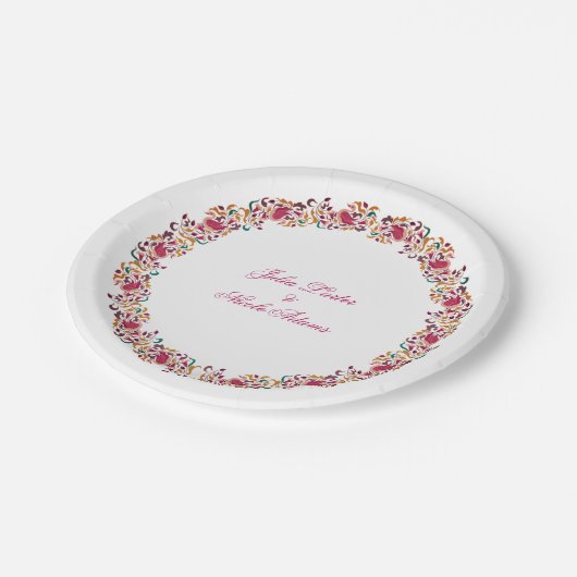 Assiettes En Carton Romantique classique Pearl Swan Mariage de cadre f (Angle)