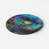 Assiettes En Carton Romantique élégant tableau turquoise floral aquare (Angle)