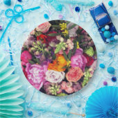 Assiettes En Carton Romantique Floral multicolore (Fête)
