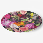 Assiettes En Carton Romantique Floral multicolore (Angle)