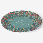 Assiettes En Carton Romantique géométrique Mandala doux bleu gris et r (Angle)
