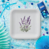 Assiettes En Carton Romantique Gris Violet Lavande Fête des mariées fl (Fête)